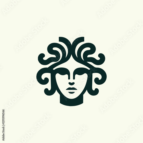 Minimalist medusa logo