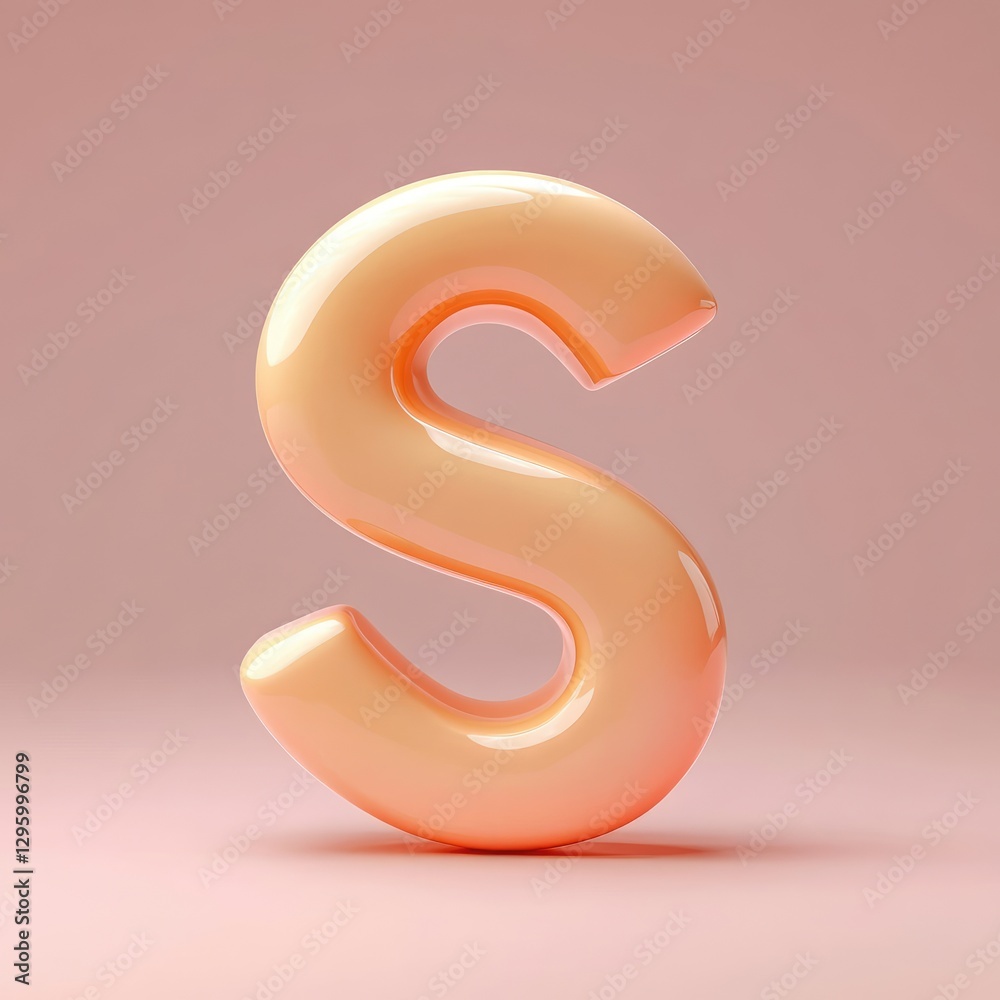The letter S in a stylized presentation style The letter S in a stylized presentation style