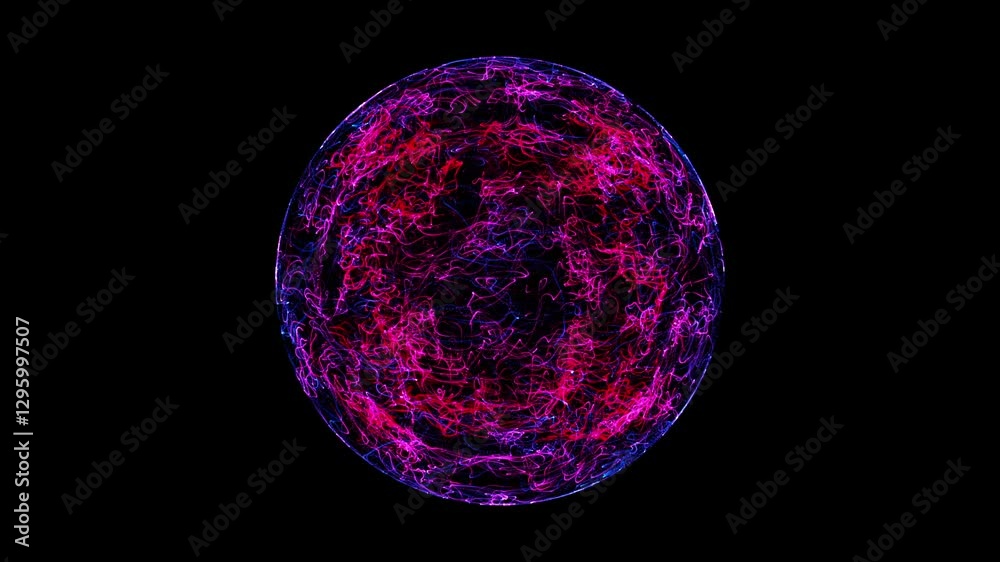 An abstract magic ball of wriggling colored lines. Star.