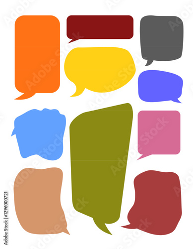 Set of ten colorful vector speech bubbles