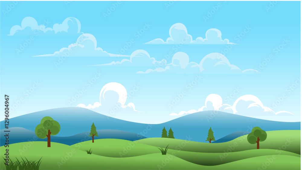 Fototapeta premium illustration of a view of the day sky