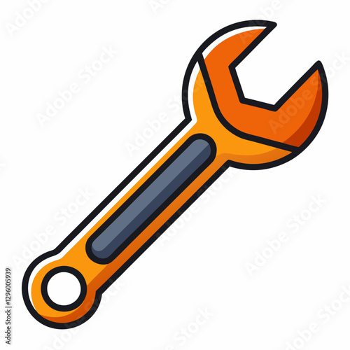 Wrench icon in bright orange color