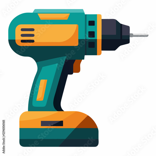 Cordless Screwdriver illustration in bright colors