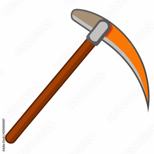 Crowbar tool icon with orange handle on white background