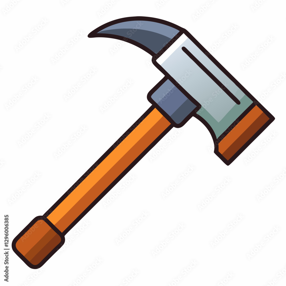 Hammer icon with curved blade against plain background Hammer icon with curved blade against plain background