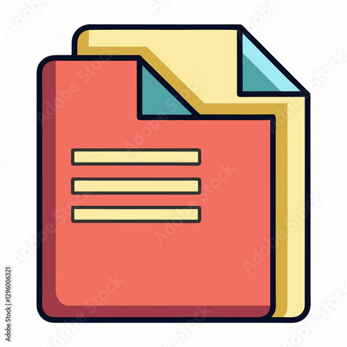 File icon with documents and folder design on white background