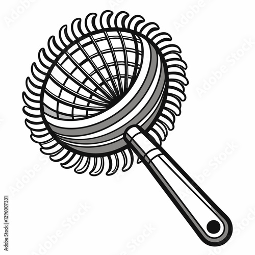 Wire Brush icon with spiral bristles on white background