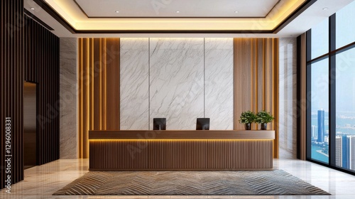 Modern Reception Area with Elegant Design and Minimalist Aesthetics
