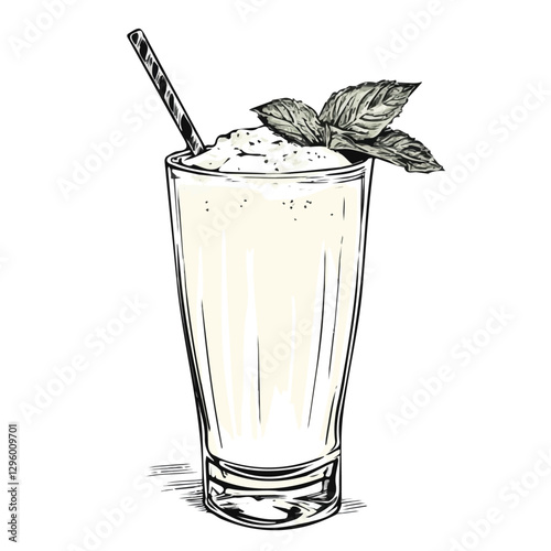 Lassi minimalist 2D vector graphic illustration sketch on a white background.

