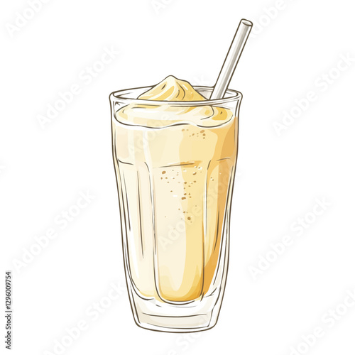 Lassi minimalist 2D vector graphic illustration sketch on a white background.

