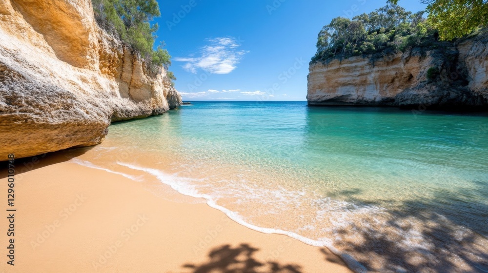 Relaxing beach day at tropical cove beautiful sandy shore nature photography serene environment coastal viewpoint tranquility concept