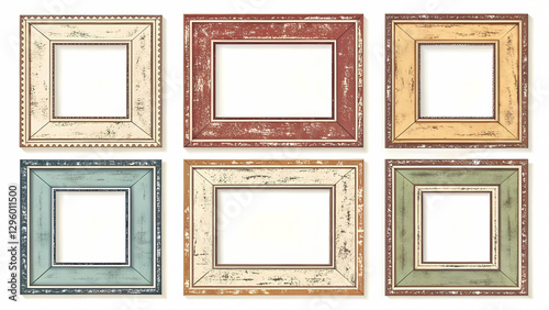 Distressed frames show time worn artistry and character, perfect for photos or adding vintage flair to your favorite wall