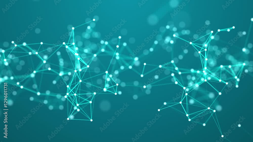 Abstract glowing network. Digital plexus. Connection of particles. Data. Technology background. 3d rendering. Seamless loop. Abstract glowing network. Digital plexus. Connection of particles. Data. Technology background. 3d rendering. Seamless loop.
