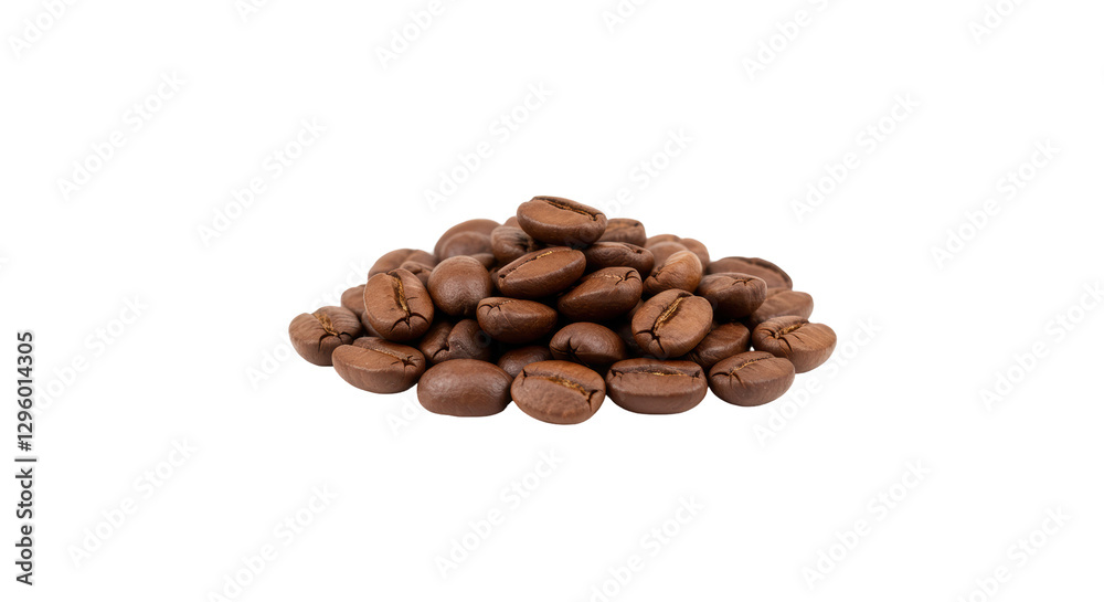 Isolated Pile of Roasted Coffee Beans Isolated Pile of Roasted Coffee Beans