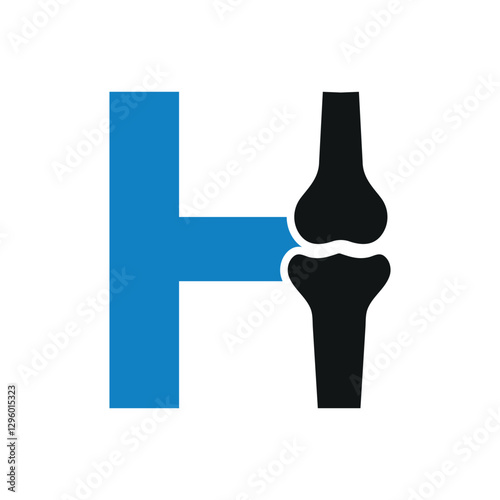 Bone Joint Logo combine with letter H vector template