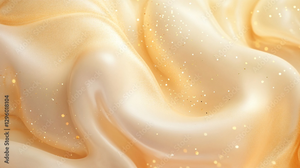 Luxurious Golden Cream Texture with Shimmering Particles Luxurious Golden Cream Texture with Shimmering Particles