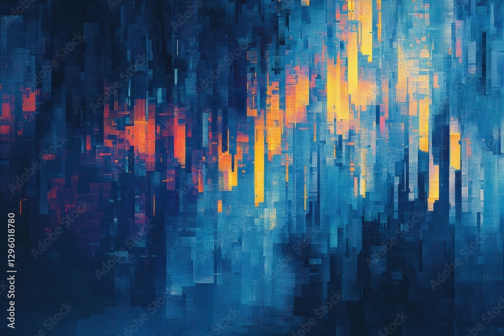 Obraz premium Blue overlap pixel speed abstract background stock illustration