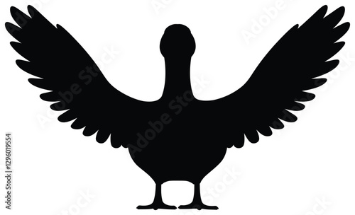 Flying Duck silhouette illustration