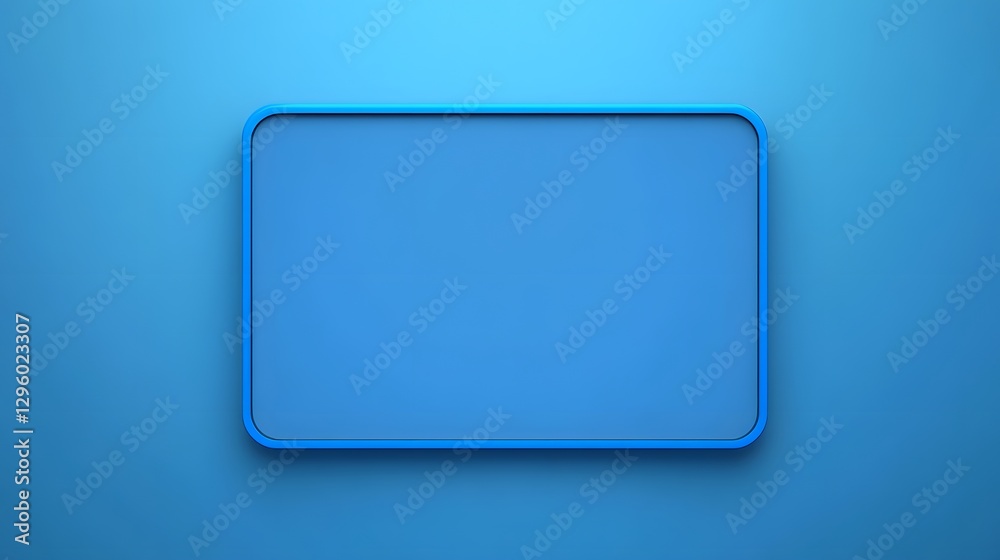 A rectangular blue frame on a vibrant blue color background A rectangular blue frame on a vibrant blue color background