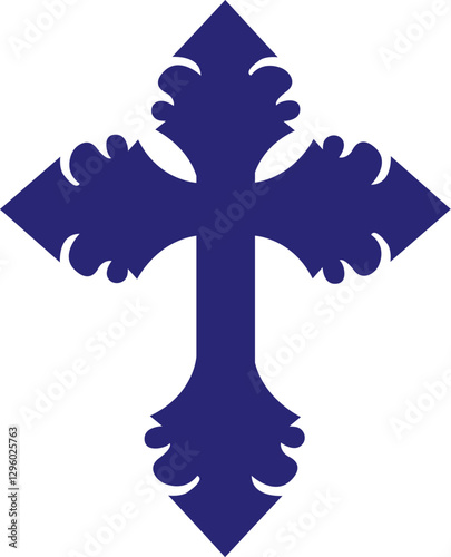 Christian cross  catholic symbol traditional theology element church holy sign decoration graphic object vector icon isolated illustration