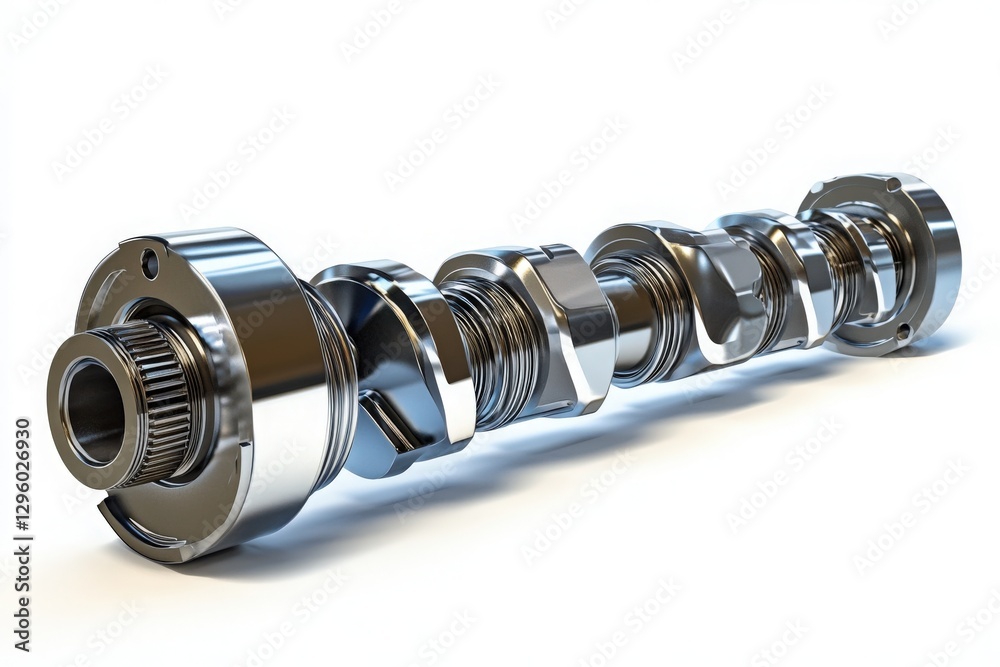 Seal and camshaft crankshaft car on a white background Seal and camshaft crankshaft car on a white background