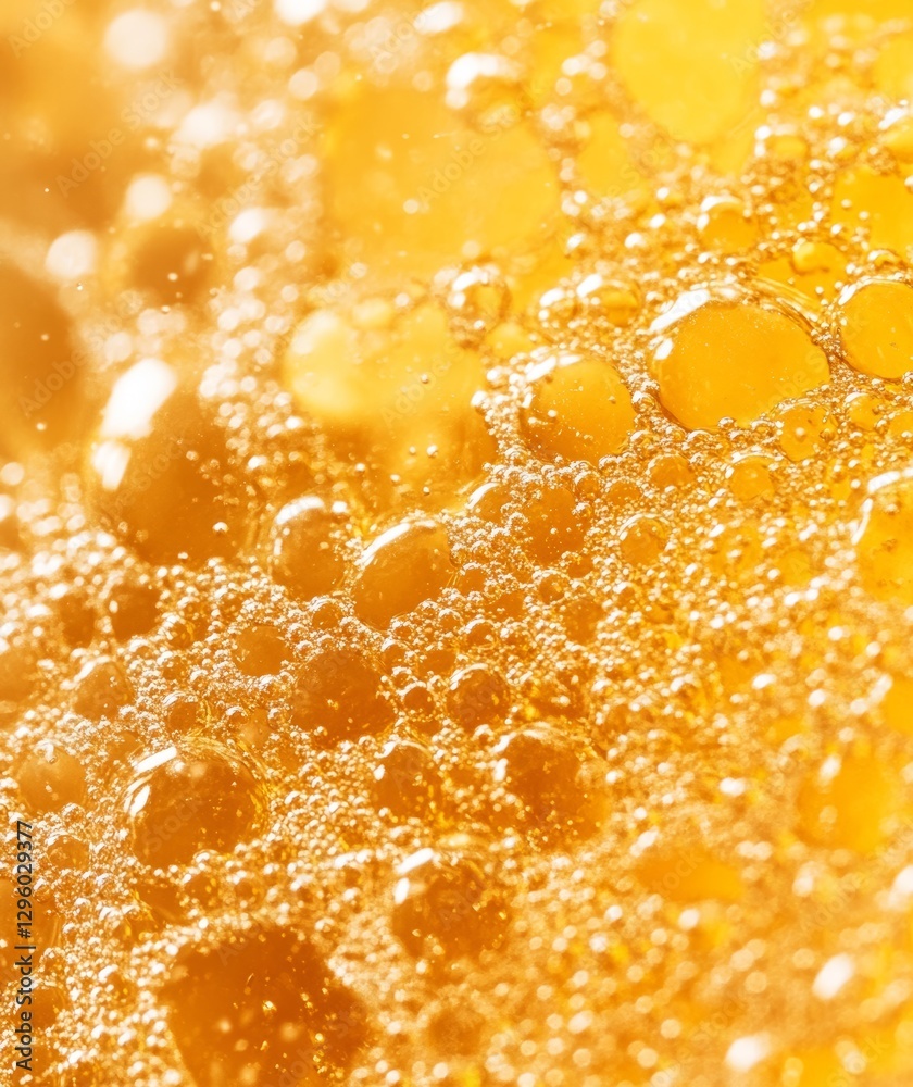 ultra closeup macro shot of natural lemon juice with ice