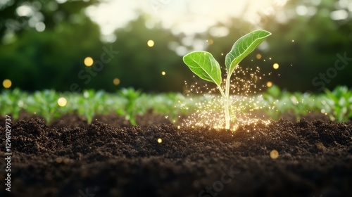 Surrealing digital rendering image of soil activation