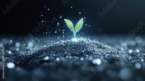 Surrealing digital rendering image of soil activation