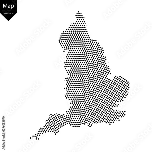 Abstract image England map from point Black on a white background. Vector illustration eps 10.