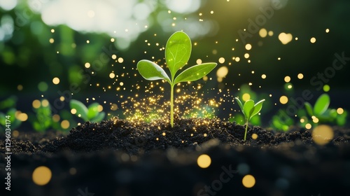 Surrealing digital rendering image of soil activation