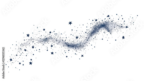 Abstract Starry Network Illustrating Breaking Chains with Freedom Concept in Minimalist Vector Style