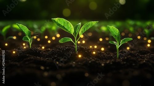 Surrealing digital rendering image of soil activation