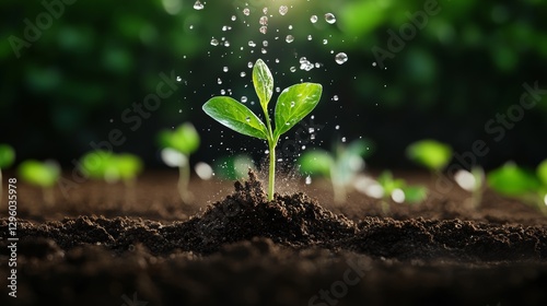 Surrealing digital rendering image of soil activation