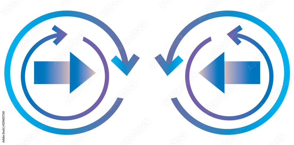 Rotation Arrows Icon, Reload Arrows Set Vector Illustration. Rotation Arrows Icon, Reload Arrows Set Vector Illustration.