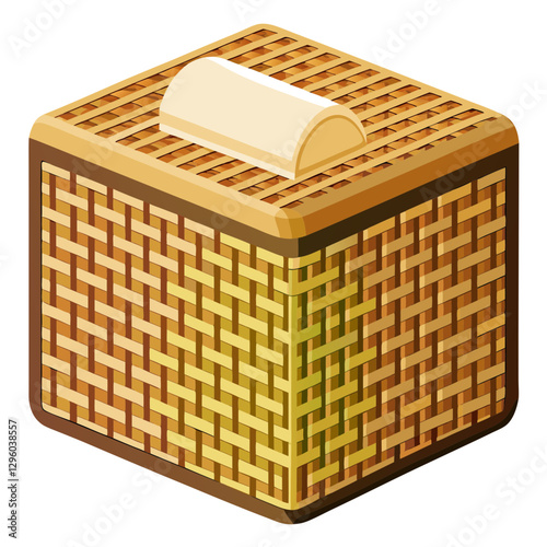 woven rattan tissue box cover