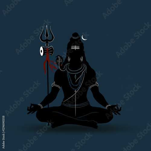 Shiva Silhouette in Meditat...