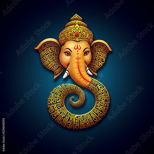 Elegant Lord Ganesha Illust...