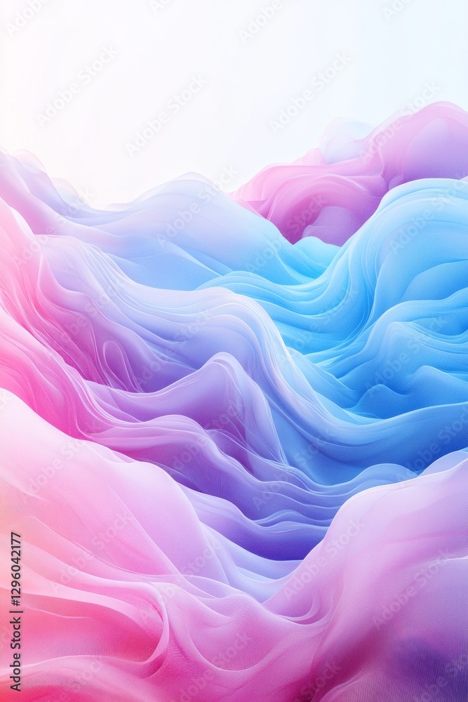 Obraz premium Abstract pastel fabric waves. Soft, dreamy, and colorful.