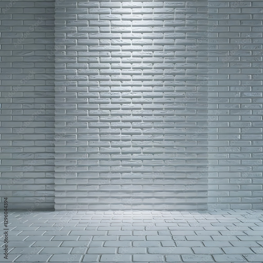 Fototapeta premium High resolution white brick wall and floor textured background.