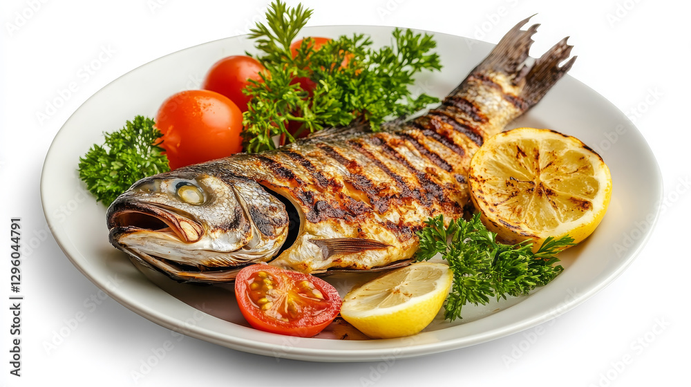 Grilled whole fish with lemon and herbs Grilled whole fish with lemon and herbs