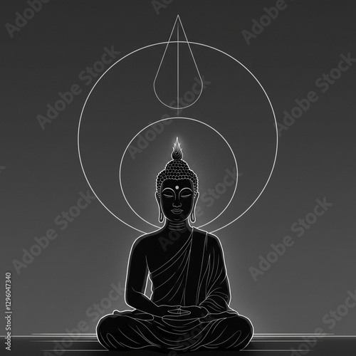Buddha Silhouette with Ligh...