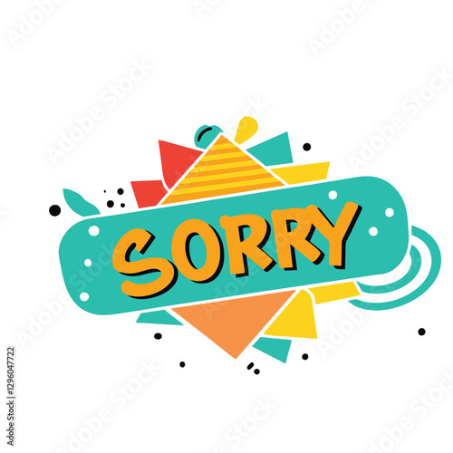  sorry text colorful illustration