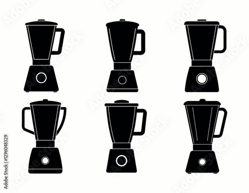 Set of blender silhouette isolated on white background collection