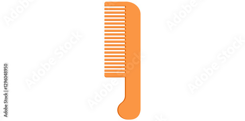 Plastic Hair Comb Isolated On White Background, Beauty Tool Flat Design Vector Illustration.	