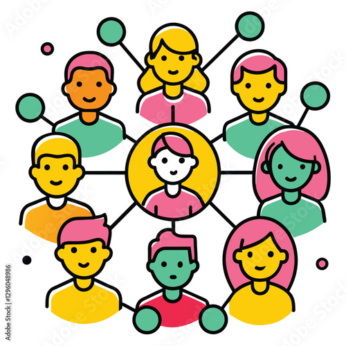  networking people  vector colorful illustration
