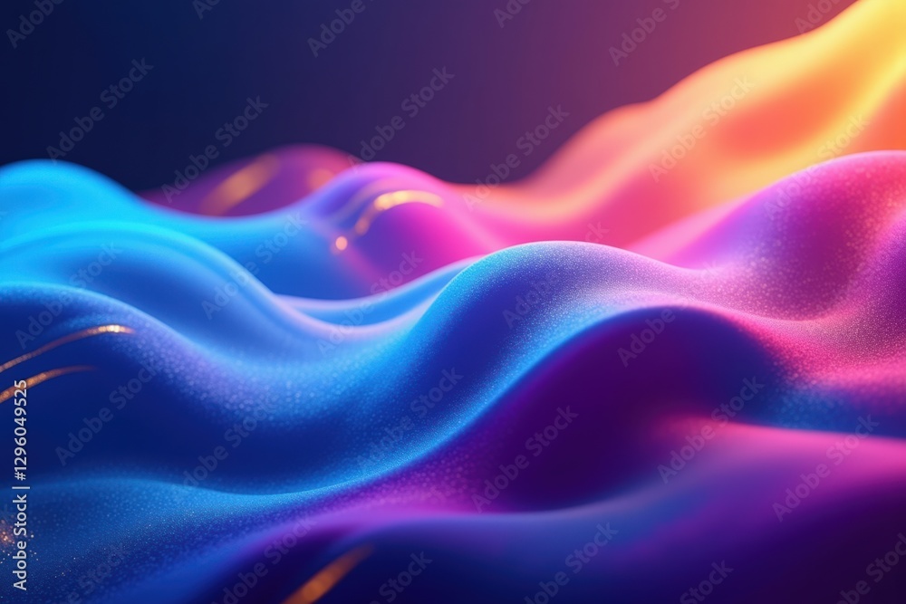 Obraz premium A Vibrant, Abstract Wave of Colorful Fluidity A Close-Up Exploration of Blue, Pink, and Purple Waves Against a Dark Background
