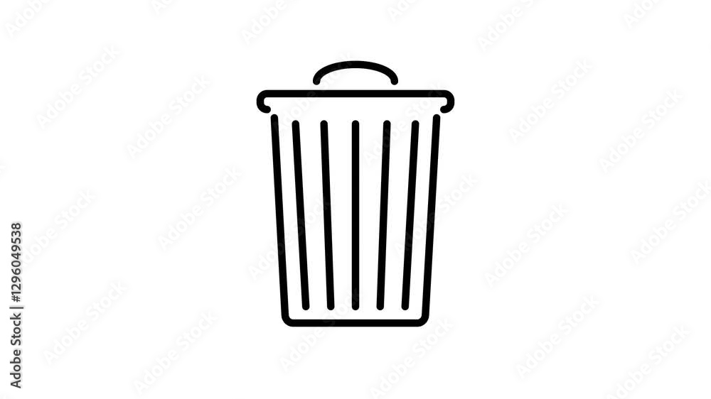 trash can line icon on white background trash can line icon on white background