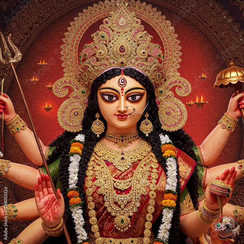 Goddess Durga Abstract Illu...