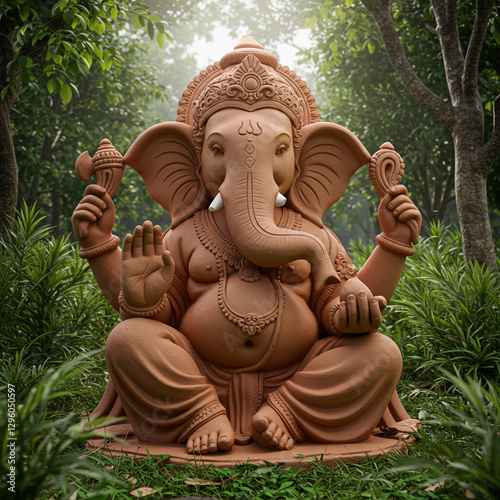 Lord Ganesha in a Serene Fo...