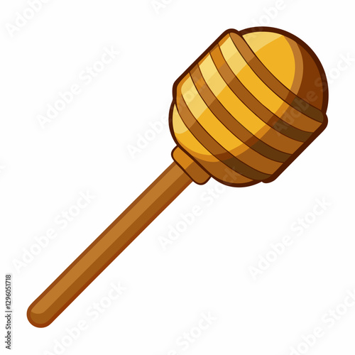 wooden honey dipper with grooves